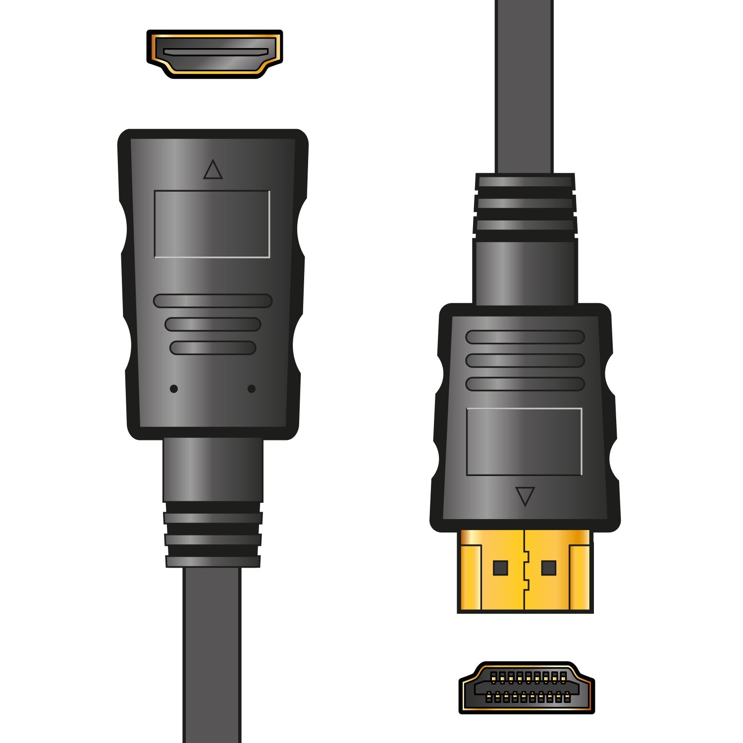 AV:Link 4K UHD HDMI 2.1 Male to Female Extension Lead, 0.5 Metre, Gold Plated