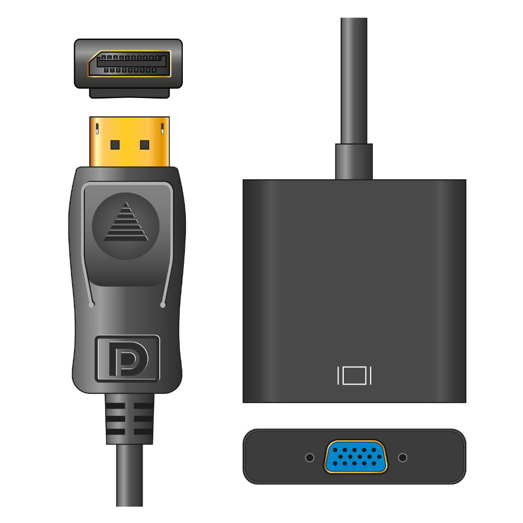 AV:Link Display Port Plug to VGA Socket Video Monitor Adapter Converter