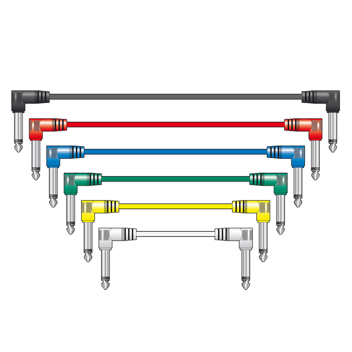 Citronic 6.3mm Mono Jack Patch Leads 6 Pack