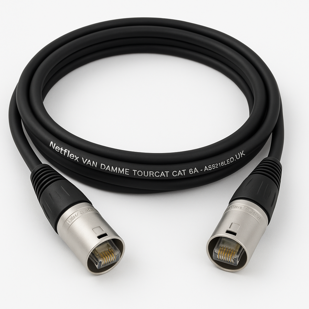 Van Damme TourCat Cat 6A EtherCon Cable(Neutrik) – Assembled by Netflex  - Customisable Logo & Colour Code