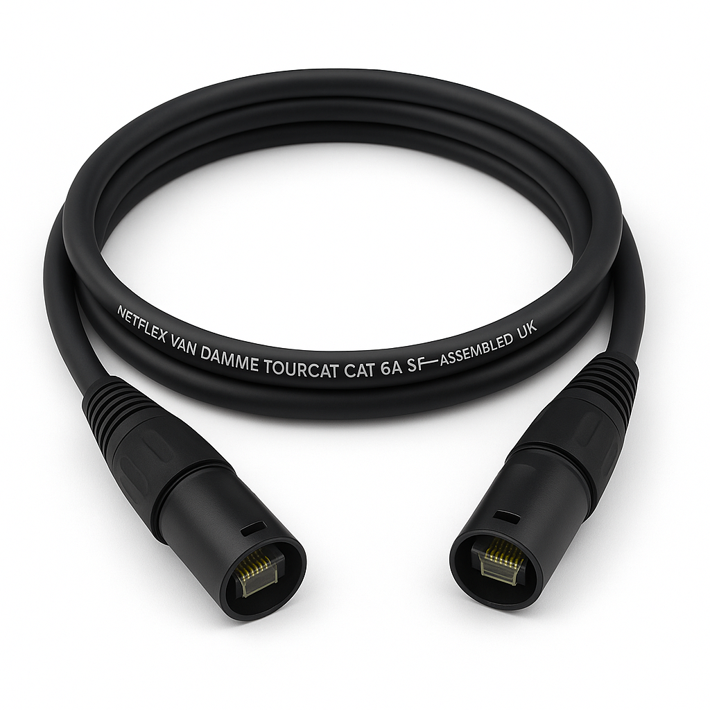 Van Damme TourCat Cat 6A EtherCon Cable(Neutrik) – Assembled by Netflex  - Customisable Logo & Colour Code