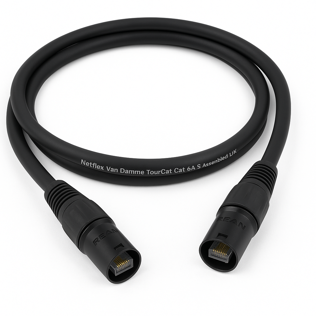 Van Damme TourCat Cat 6A EtherCon Cable(Rean)– Assembled by Netflex - Customisable Logo & Colour Code