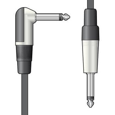 Citronic 6.3mm Mono Jack to Right Angled 6.3mm Mono Jack Guitar Audio Lead 3m