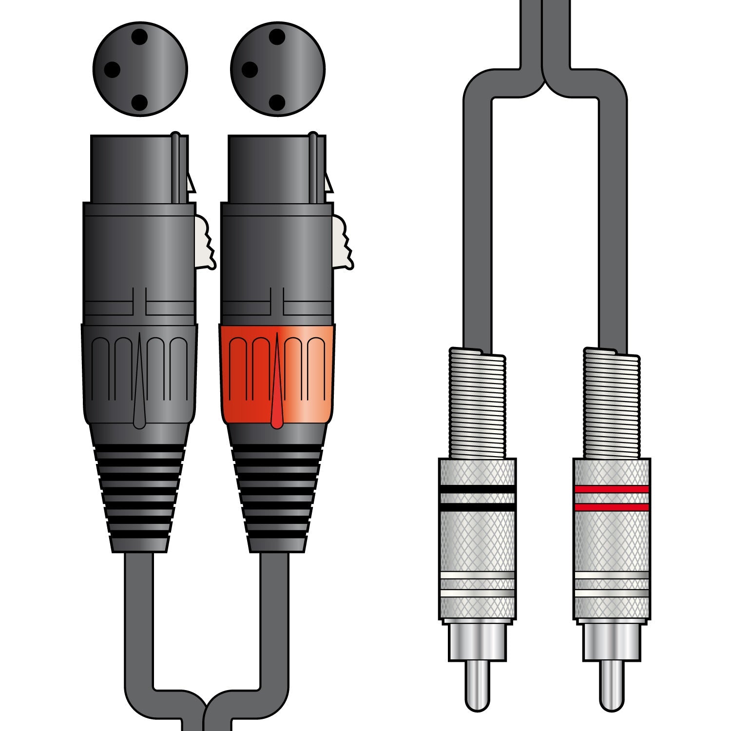 Citronic Twin 2 x RCA Plugs to 2 x XLR Female Cable 1.5m