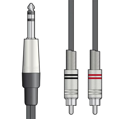 Citronic 6.3mm Stereo TRS Jack to Twin Phono RCA Audio Lead 3 Metre