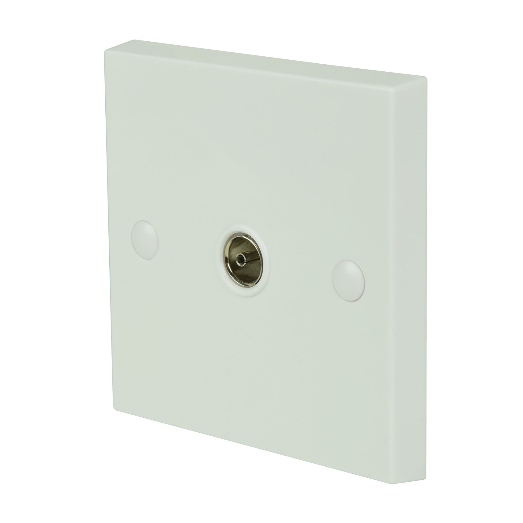 AV:Link Single Plastic TV Aerial Coaxial Wall Plate White